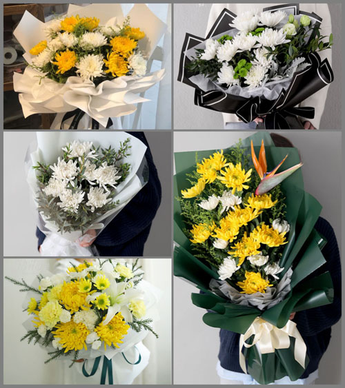 四川成都彭州市桂花镇丰乐社区白事花束代送